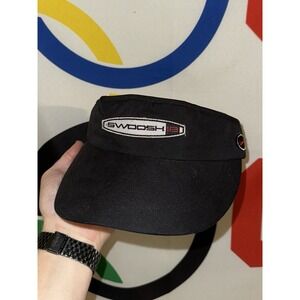 Vintage Nike Golf Visor Hat Cap Swoosh 18 Black 90s Tiger Woods